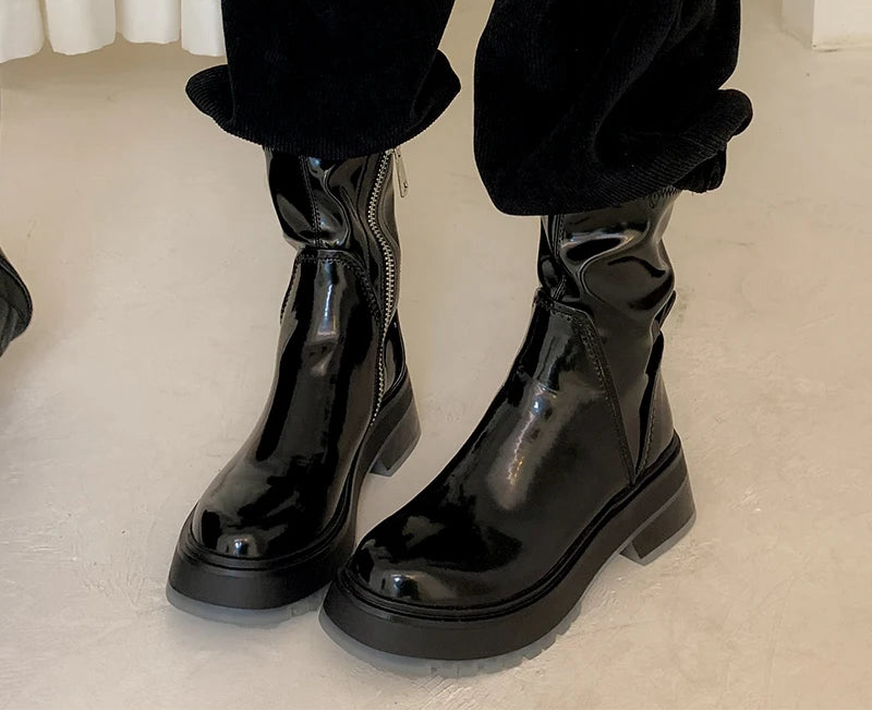 Footage of HighSta ankle platform boots.
