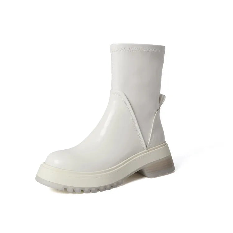 Designer leather ankle boots women  - HS.